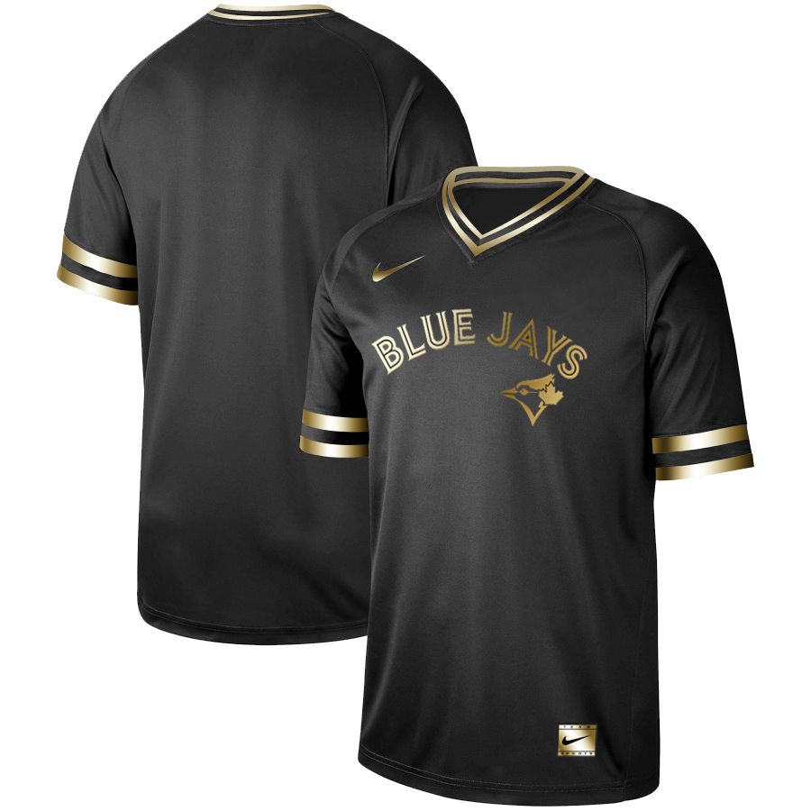 Men Toronto Blue Jays Blank Nike Black Gold MLB Jerseys